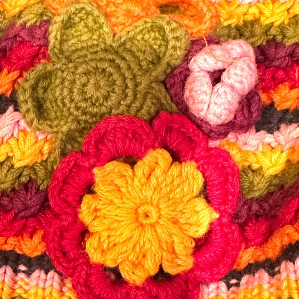 Hanna Andersson girls knit floral hat‎ size m striped